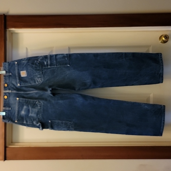 Carhartt Blue Double Knee Carpenter Cotton Duck Work Jeans 32 X 31.5 - Picture 8 of 16